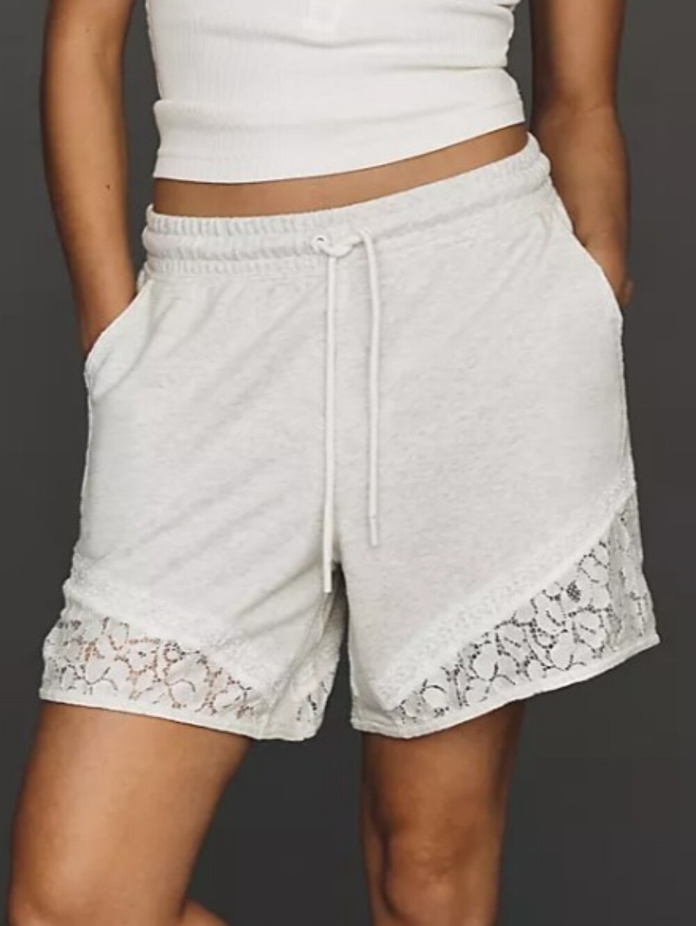 Daily Practice Lace Guard Light Heather Grey Buttery Soft Sweat Shorts Medium
